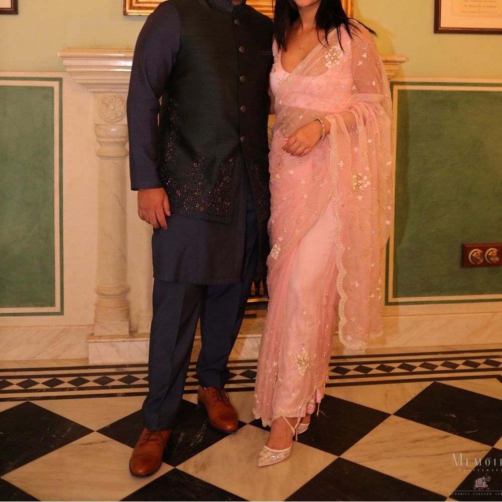 READYMADE PINK COCKTAIL SAREE